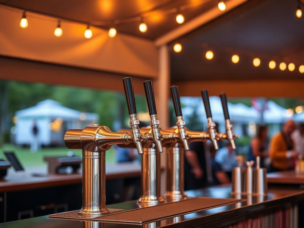 Professionelle Zapfanlage mit mehreren Hähnen